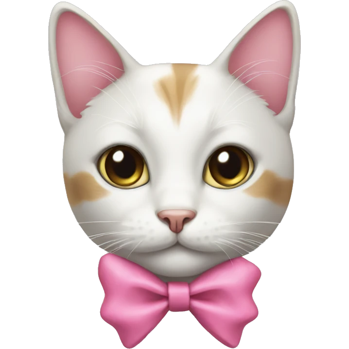 Cat with a pink bow emoji