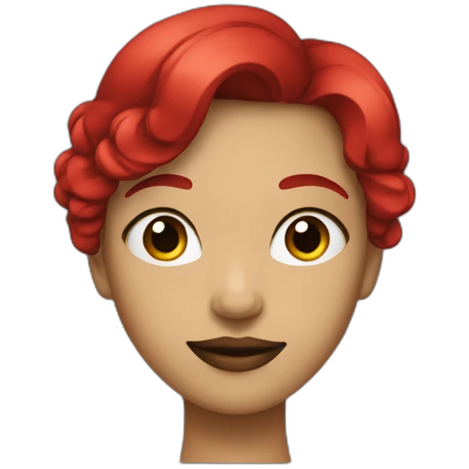 Femme noir avec les cheveux rouge emoji