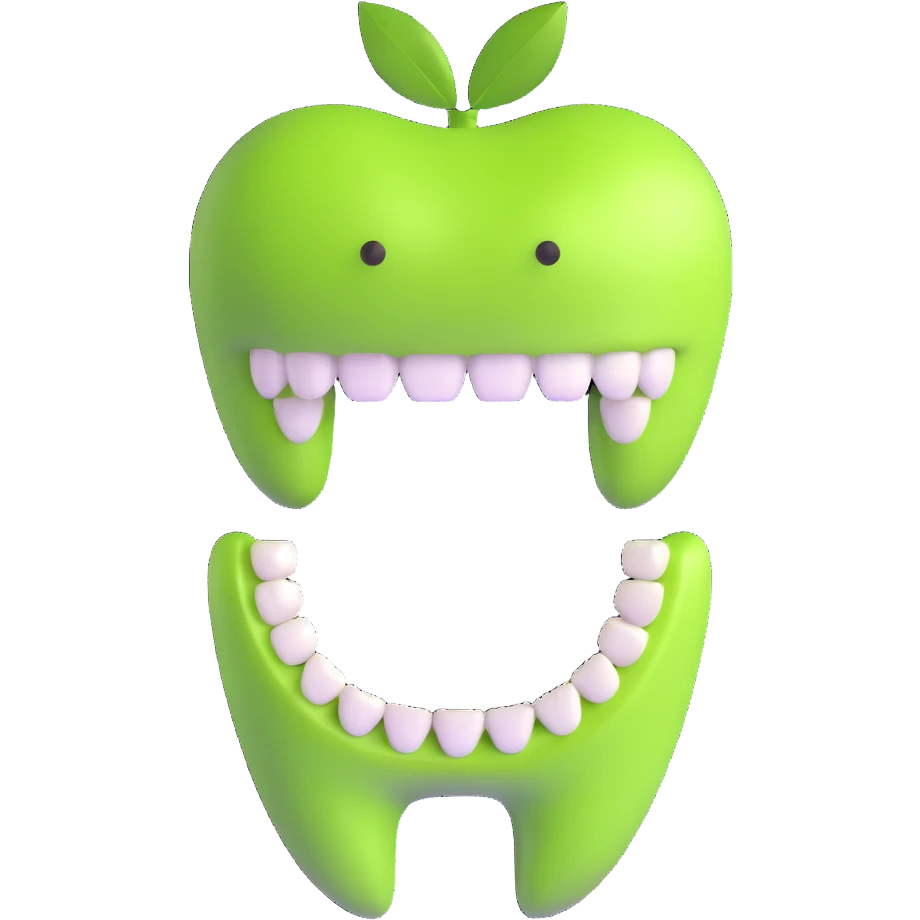 teeth with lime green braces emoji