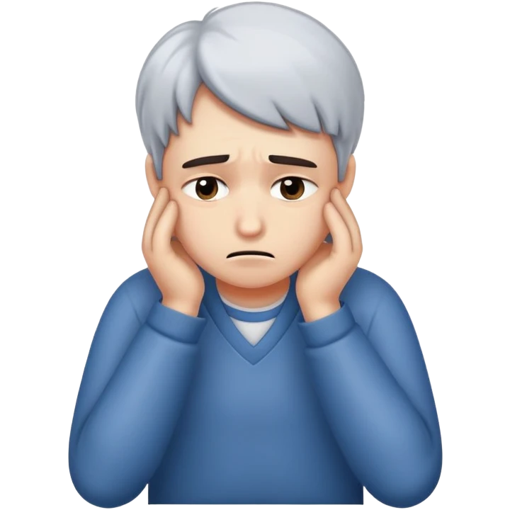 A very sad person who is being asked to do some extra work, he is not willing to do it but will eventually agree emoji