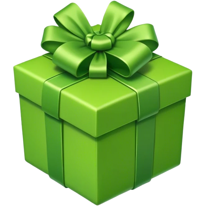 Green color Gift emoji