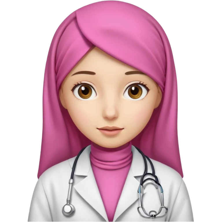 hijab Pink cat doctor emoji