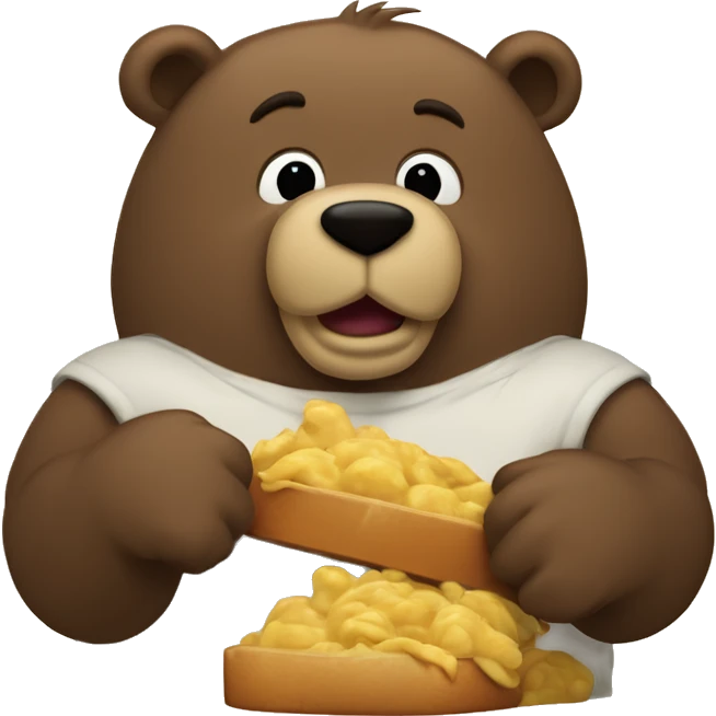 Urso musculoso comendo cenoura emoji