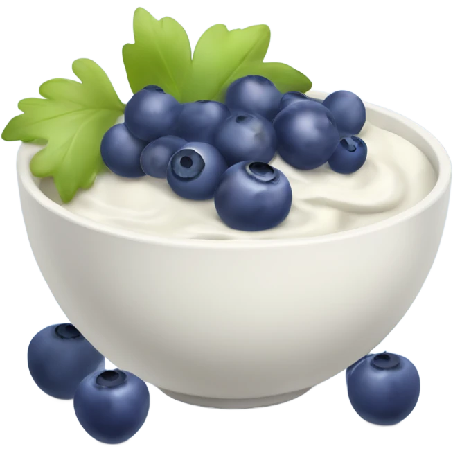 yoghurt bowl with grapes and blueberries emoji