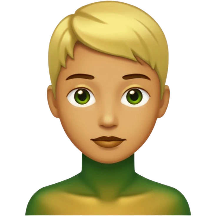 One in golden and green shadows emoji