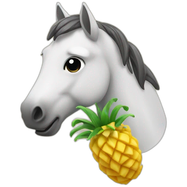 Horse introducing itself in a pinaple  emoji