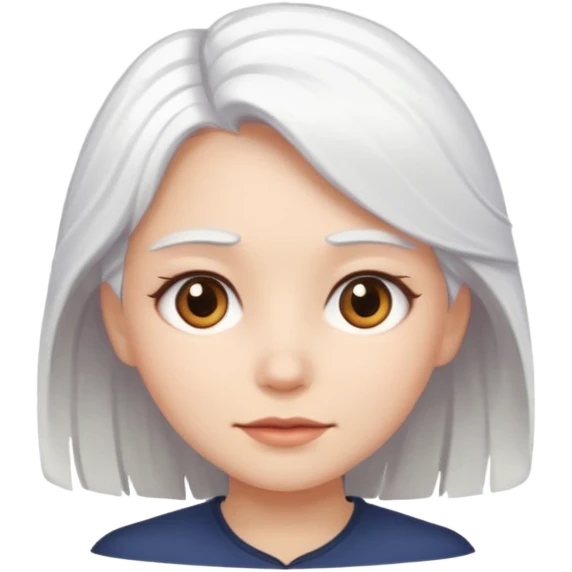 white haired girl portrait emoji