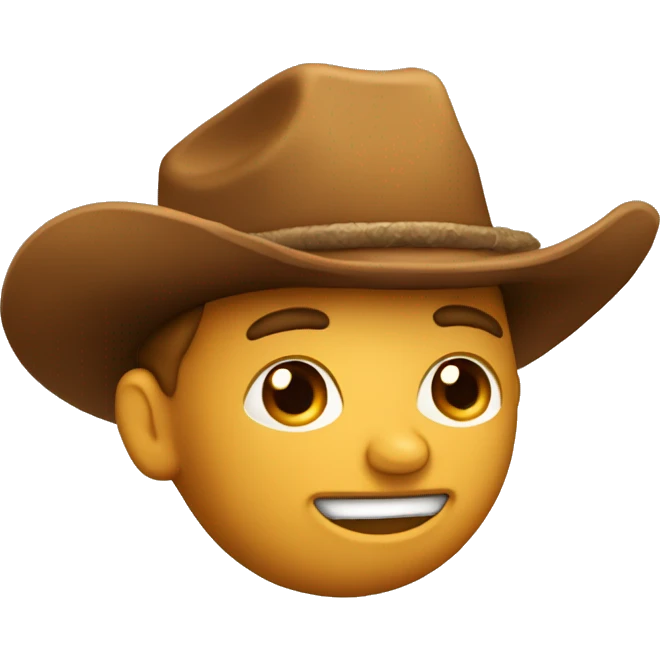 Nugget avec un visage et un hapeau de cow-boy  emoji