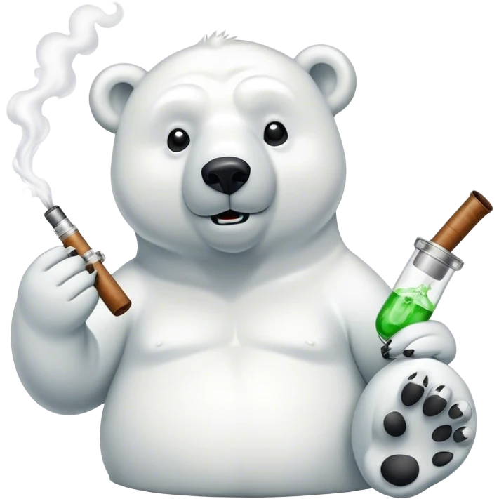 Polar bear smoking bong  emoji