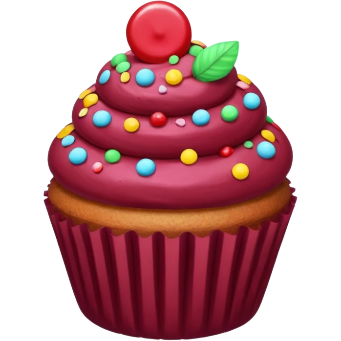 burgundy muffin candy on top emoji