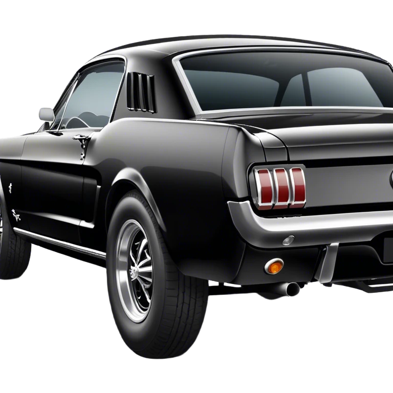 Black 1965 Ford Mustang Side Rear view emoji
