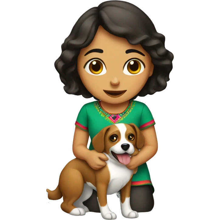 Mexican girl and dog emoji