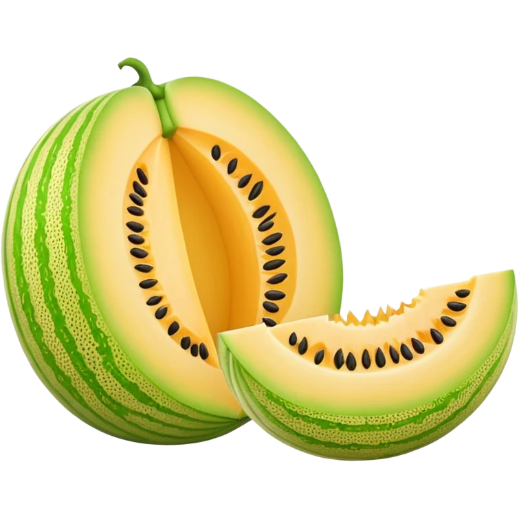 whole yellow melon with slice on right side  emoji