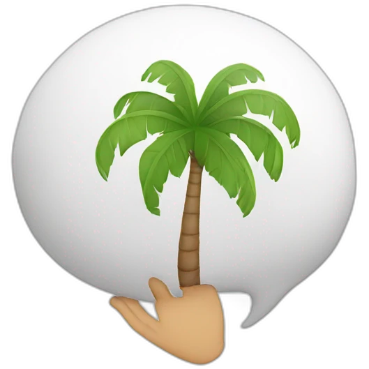 Thought balloon with a palm inside emoji