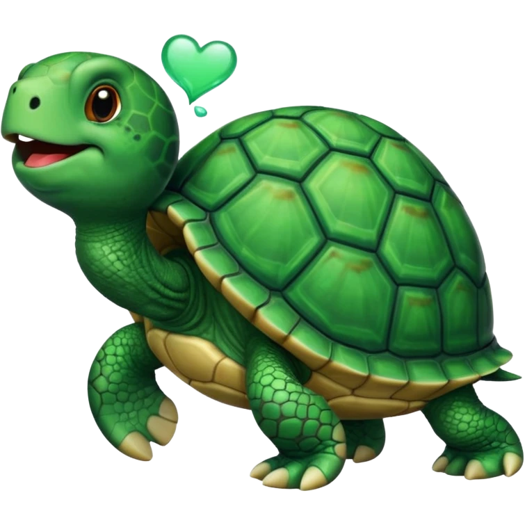 Turtle blowing a kiss emoji