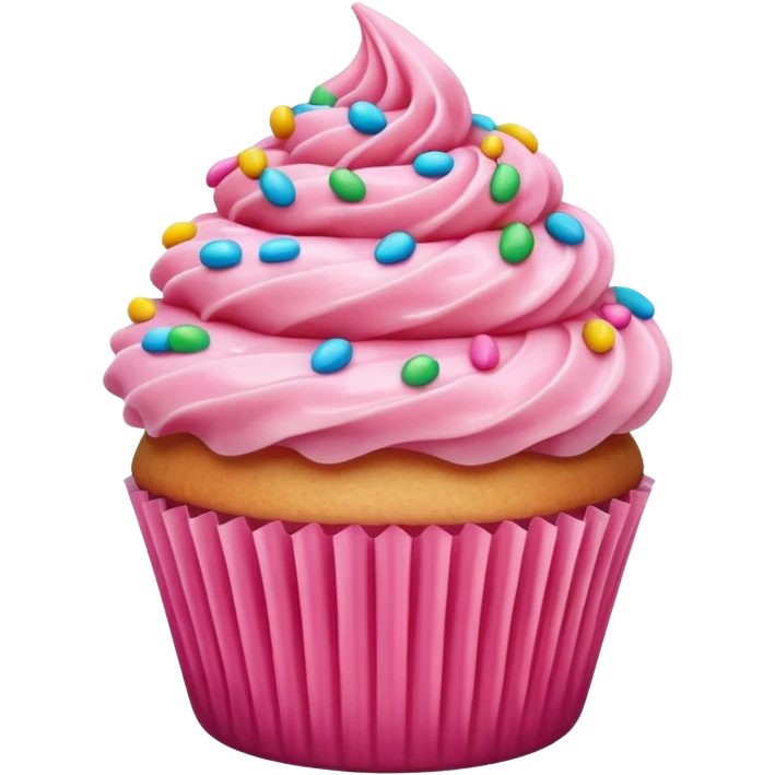 Cupcake with pink icing emoji