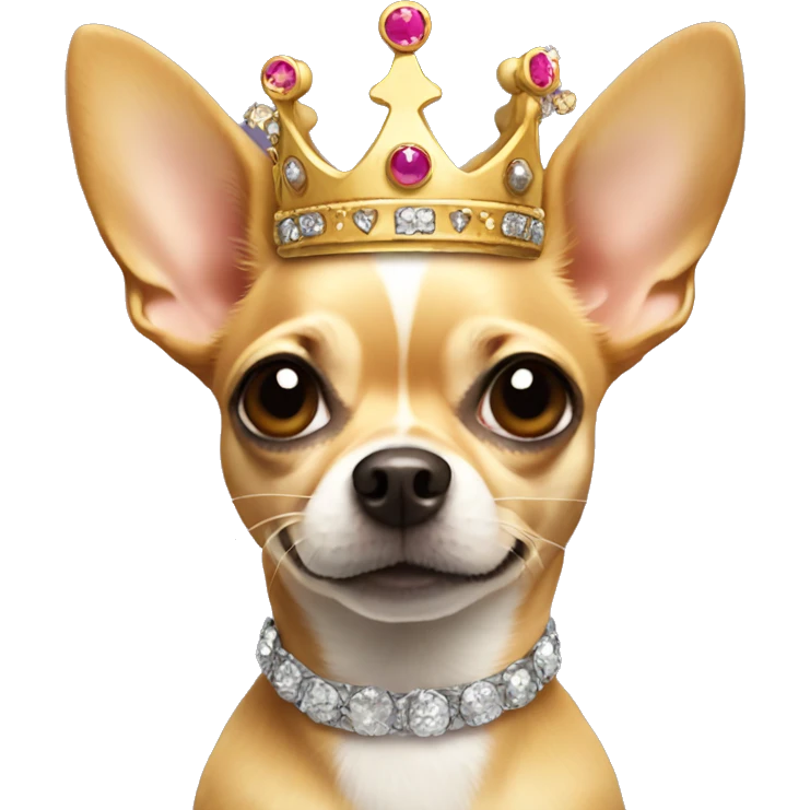 Chihuahua wearing a crown emoji