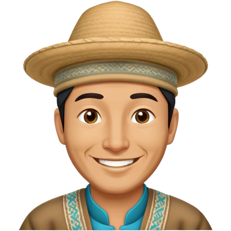 Traditional Uzbek man wearing doppi hat emoji