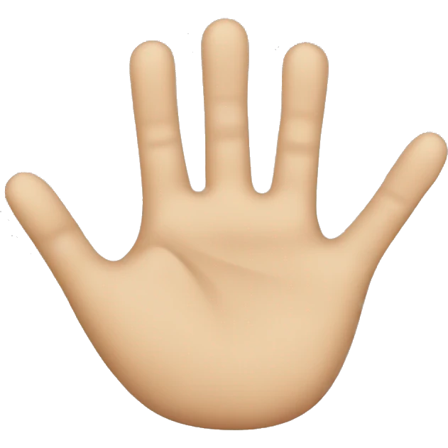 hand showing a three emoji