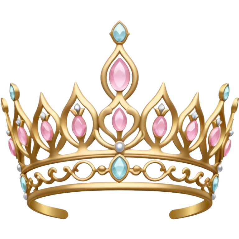 White and pastel pink tiara  emoji