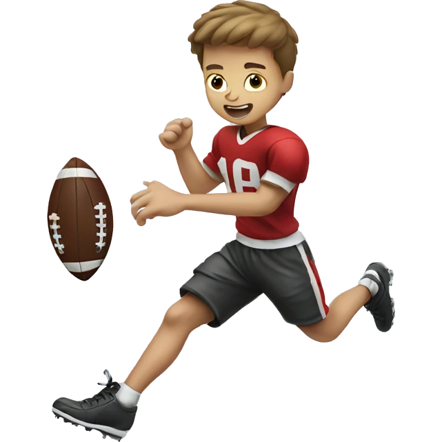 a boy kicking football emoji