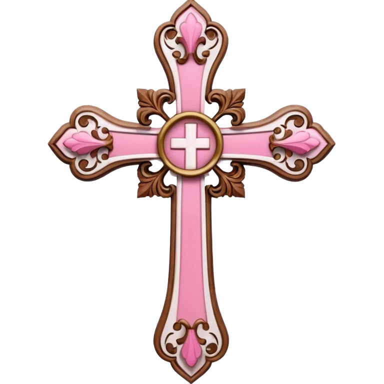 Pink and white cross emoji