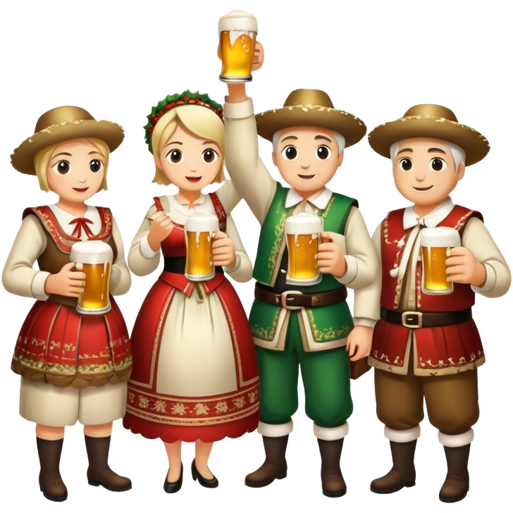 Cinematic Realistic Oktoberfest Pop Culture Emoji, depicting a vibrant celebration with beer, music, and traditional costumes rendered with dynamic textures and festive lighting. emoji
