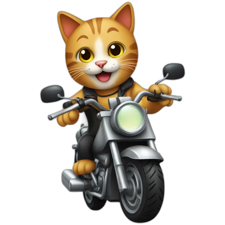 Cat on motorbike emoji