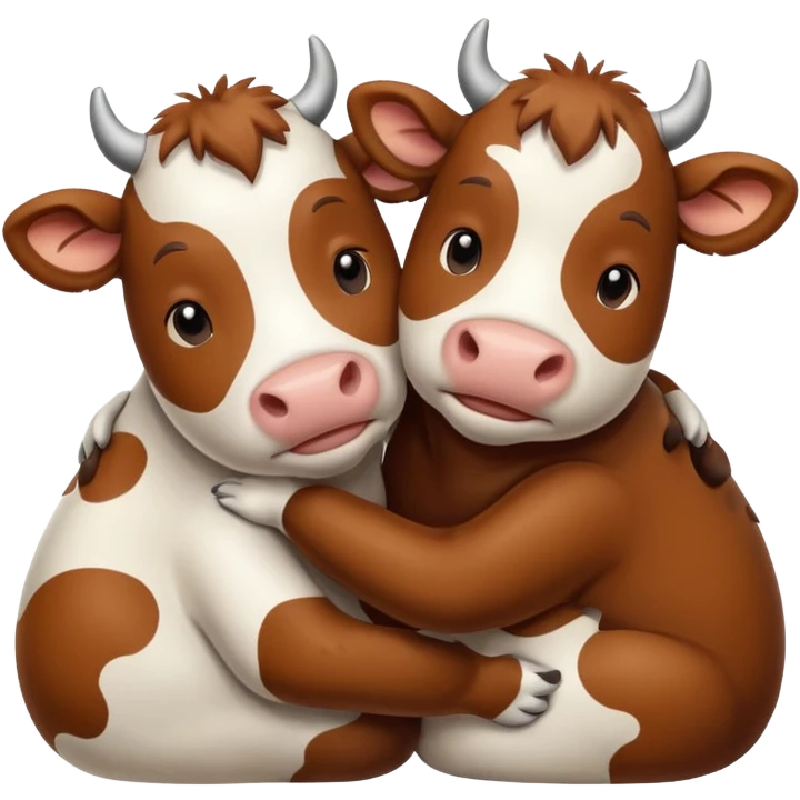 cows hugging each other emoji