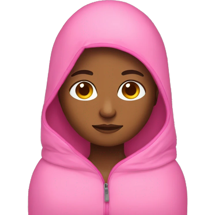 Pink sleeping bag brown skin girl emoji