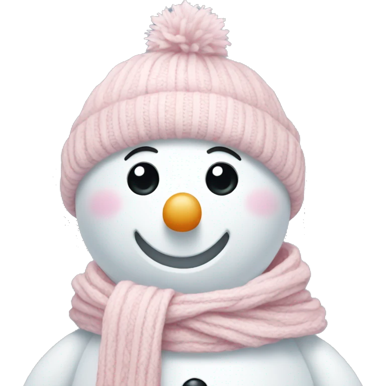Snowman with light pink scarf  emoji