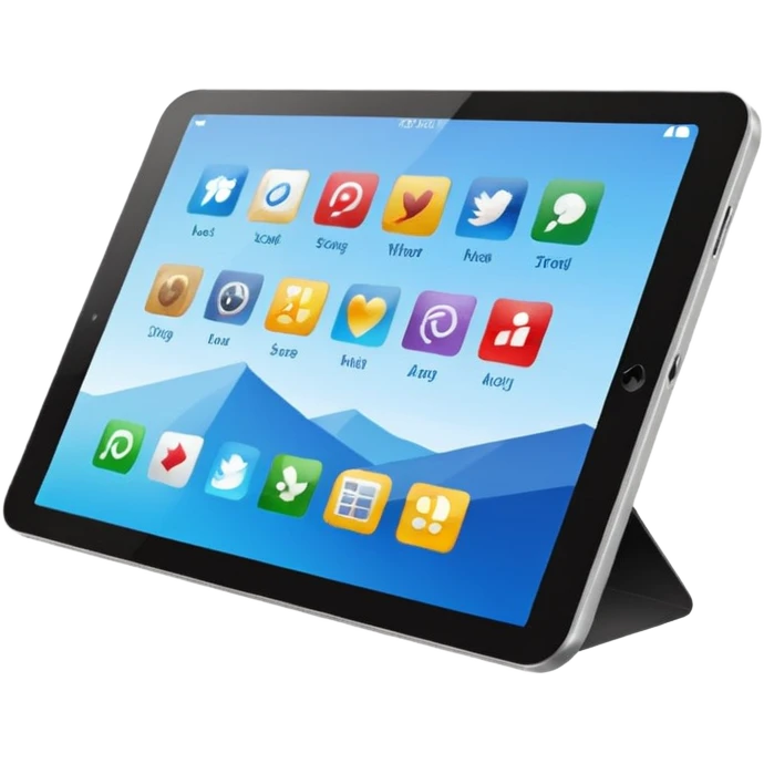 tablet with overlapping interface windows emoji