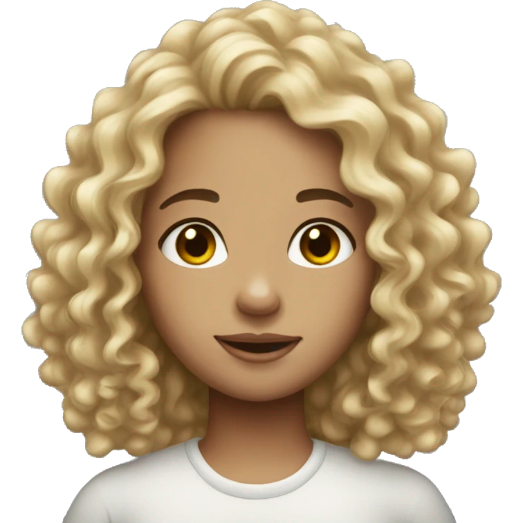 a curly hair girl white skin emoji