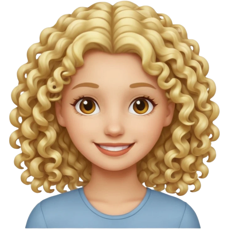 Cool blond curly girl emoji