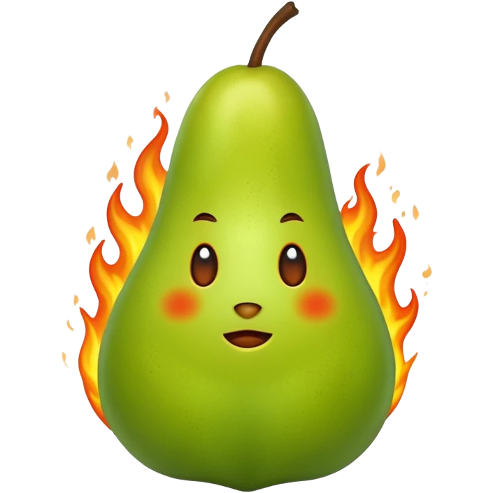grüne birne in flame emoji