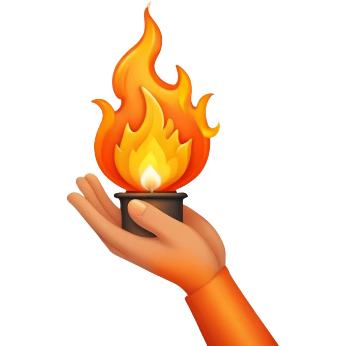 Hand holding flame  emoji