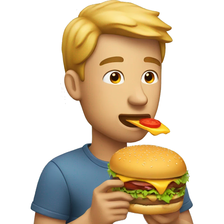 A Man eating burger  emoji