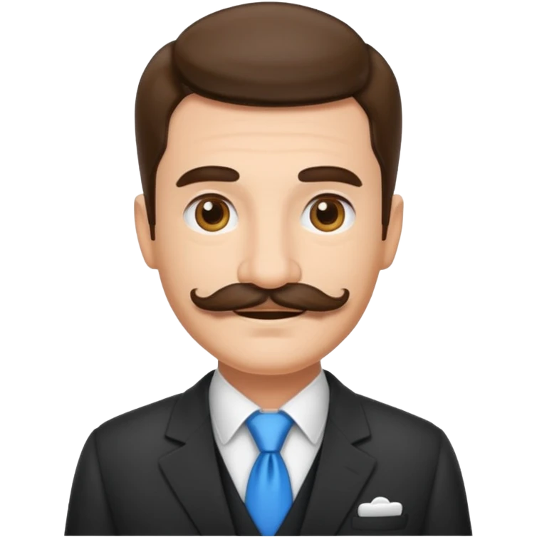 a housekeeper in suit with a mustache emoji
