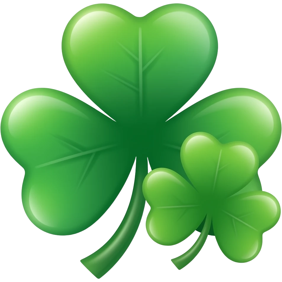 Two sparkling shamrocks emoji