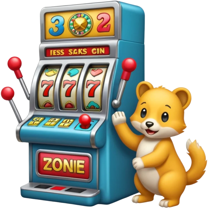 animals playing a slot machine emoji