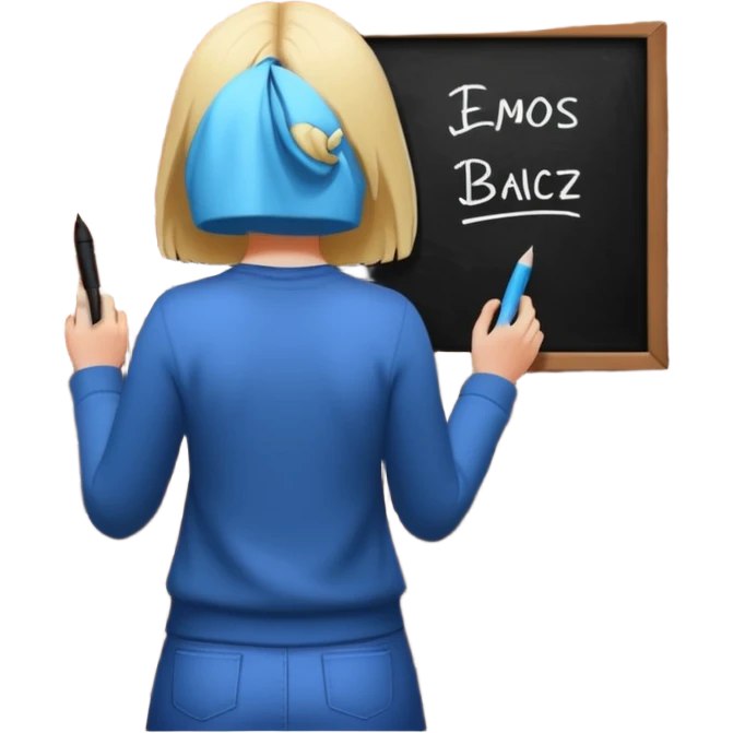 девушка стоит спиной и пишет на стене emoji