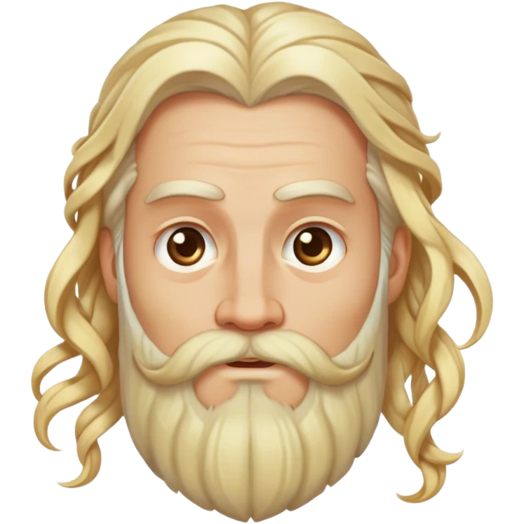Medieval male light blonde flowing beard with twisted strands emoji