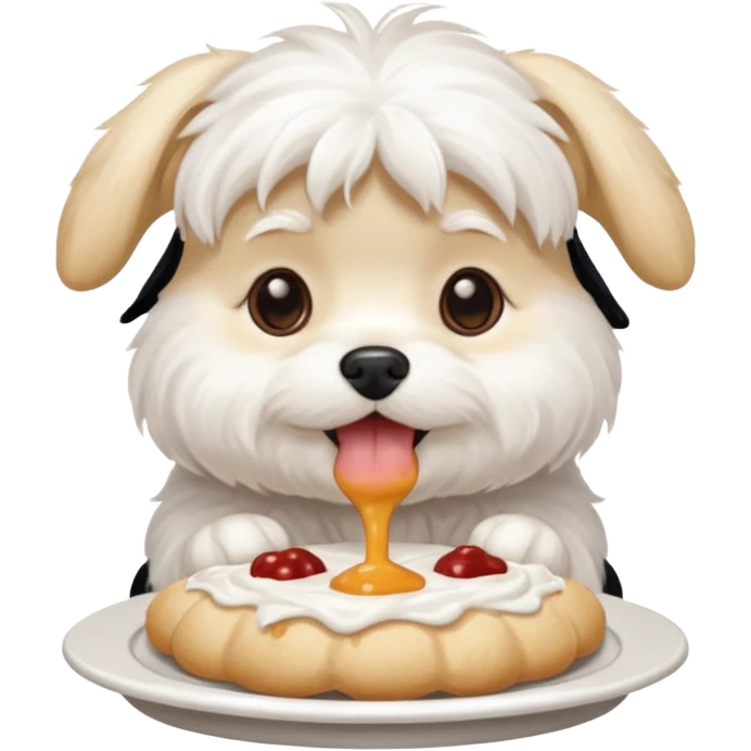 Maltese eat food emoji