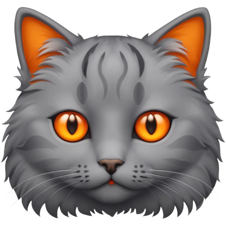 Grey cat with orange  emoji