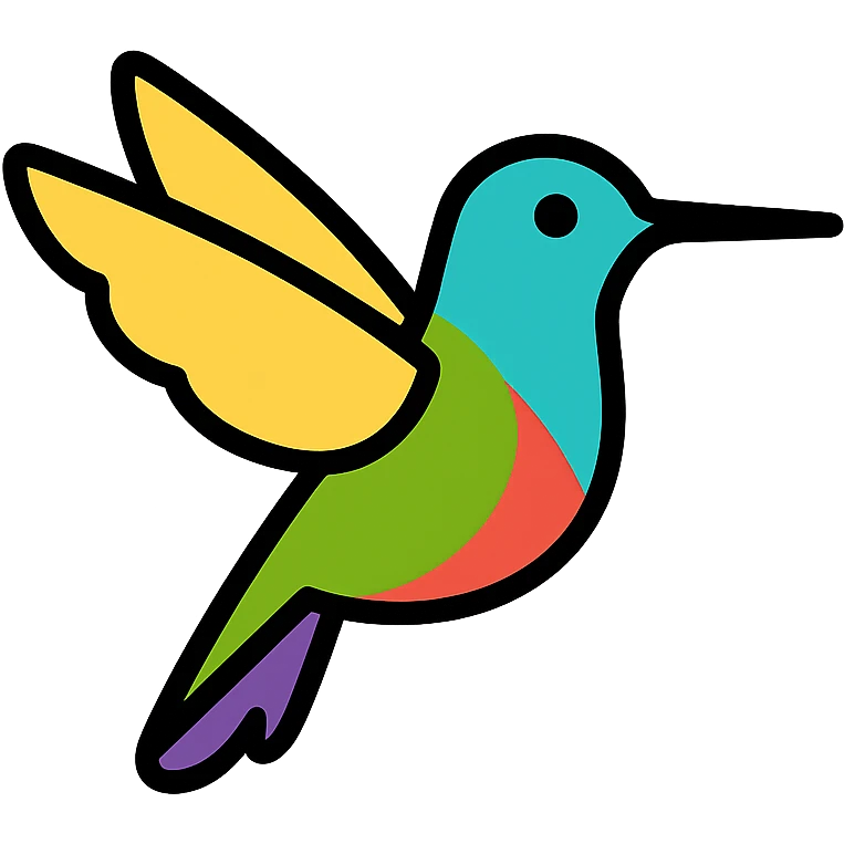 hummingbird color outline icon style emoji