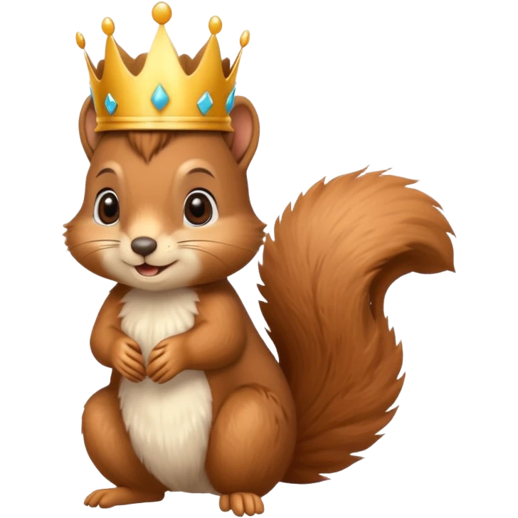 Cute squirrel with a crown emoji