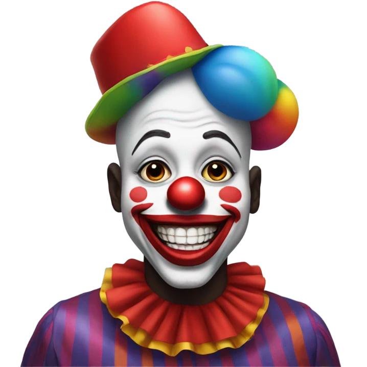 black clown red lips emoji