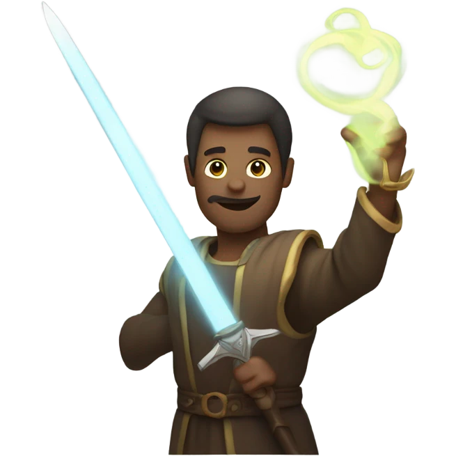 man holding a floating sword emoji