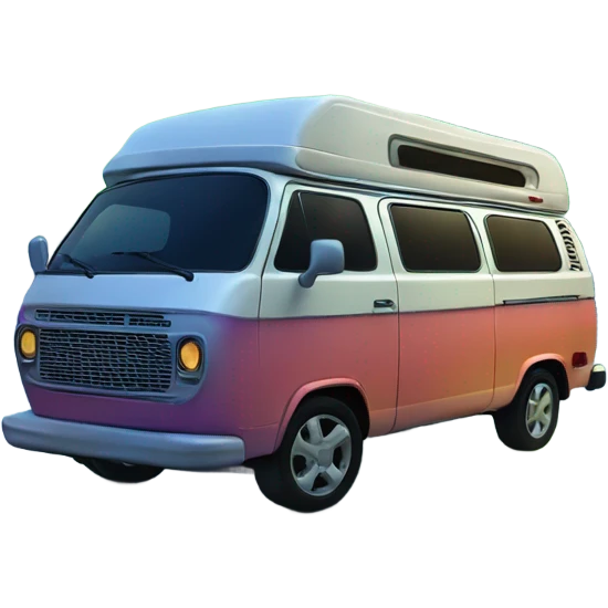 Northern lights over camper van emoji