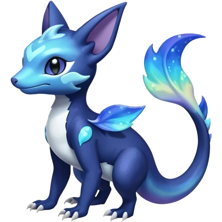 Shiny pastel Nebulae Salandit-Meowstic-Noibat-Fakémon-hybrid-creature (full body)  emoji